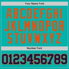 Load image into Gallery viewer, Custom Aqua Navy-Orange Authentic Basketball Jersey