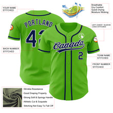 Load image into Gallery viewer, Custom Aurora Green Navy-White Authentic Baseball Jersey