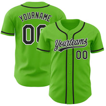 Load image into Gallery viewer, Custom Aurora Green Black-White Authentic Baseball Jersey