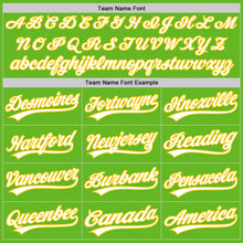 Load image into Gallery viewer, Custom Aurora Green White-Yellow Authentic Baseball Jersey