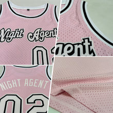 Load image into Gallery viewer, Custom Light Pink White-Black Authentic Throwback Basketball Jersey