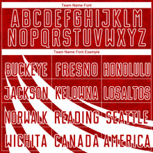 Load image into Gallery viewer, Custom Red White Wind Shapes Round Neck Sublimation Basketball Suit Jersey