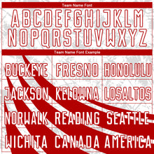 Load image into Gallery viewer, Custom White Red Wind Shapes Round Neck Sublimation Basketball Suit Jersey