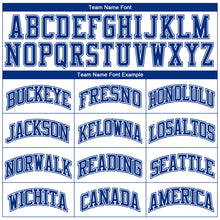 Load image into Gallery viewer, Custom White Royal Color Block Round Neck Sublimation Basketball Suit Jersey