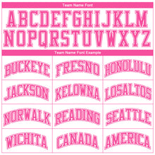 Load image into Gallery viewer, Custom White Pink Color Block Round Neck Sublimation Basketball Suit Jersey