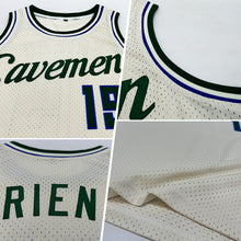 Load image into Gallery viewer, Custom Cream Hunter Green-Royal Authentic Throwback Basketball Jersey