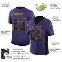 Load image into Gallery viewer, Custom Purple Black-Old Gold Drift Fashion Football Jersey