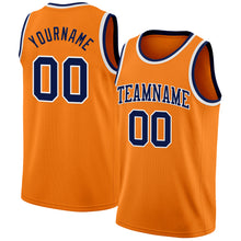 Load image into Gallery viewer, Custom Bay Orange Navy-White Authentic Basketball Jersey