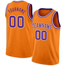 Load image into Gallery viewer, Custom Bay Orange Purple-White Authentic Basketball Jersey