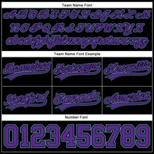 Load image into Gallery viewer, Custom Black Purple-Light Blue Authentic Basketball Shorts