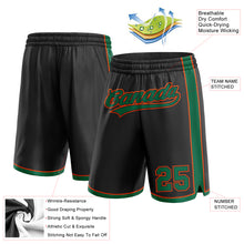 Load image into Gallery viewer, Custom Black Kelly Green-Orange Authentic Basketball Shorts
