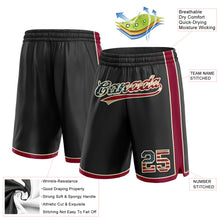 Load image into Gallery viewer, Custom Black Vintage USA Flag Maroon-Cream Authentic Basketball Shorts
