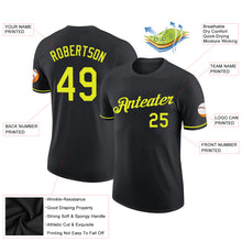 Load image into Gallery viewer, Custom Black Neon Yellow Performance T-Shirt