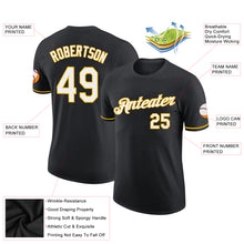 Load image into Gallery viewer, Custom Black White-Gold Performance T-Shirt