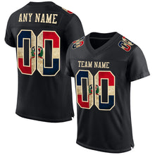 Load image into Gallery viewer, Custom Black Vintage Dominican Republic Flag-City Cream Mesh Authentic Football Jersey
