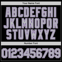 Load image into Gallery viewer, Custom Black Gray Pinstripe Purple-White Authentic Sleeveless Baseball Jersey