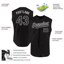 Load image into Gallery viewer, Custom Black White Authentic Sleeveless Baseball Jersey