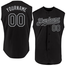 Load image into Gallery viewer, Custom Black Gray Authentic Sleeveless Baseball Jersey
