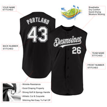 Load image into Gallery viewer, Custom Black White-Gray Authentic Sleeveless Baseball Jersey