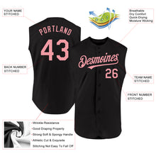Load image into Gallery viewer, Custom Black Medium Pink Authentic Sleeveless Baseball Jersey