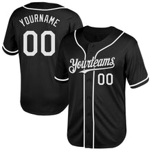 Load image into Gallery viewer, Custom Black White Mesh Authentic Throwback Baseball Jersey