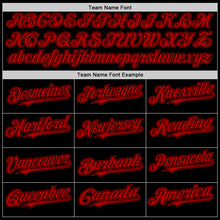 Load image into Gallery viewer, Custom Black Red Mesh Authentic Throwback Baseball Jersey