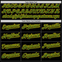 Load image into Gallery viewer, Custom Black Green-Yellow Mesh Authentic Throwback Baseball Jersey