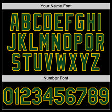 Load image into Gallery viewer, Custom Black Green-Yellow Mesh Authentic Throwback Baseball Jersey