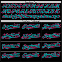 Load image into Gallery viewer, Custom Black Pink-Teal Mesh Authentic Throwback Baseball Jersey