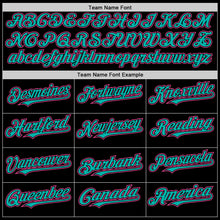 Load image into Gallery viewer, Custom Black Pink-Aqua Mesh Authentic Throwback Baseball Jersey