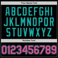 Load image into Gallery viewer, Custom Black Pink-Aqua Mesh Authentic Throwback Baseball Jersey