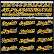 Load image into Gallery viewer, Custom Black Gold-White Mesh Authentic Throwback Baseball Jersey