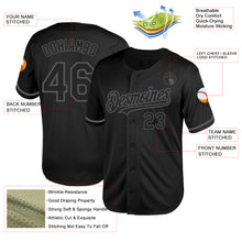 Load image into Gallery viewer, Custom Black Steel Gray Mesh Authentic Throwback Baseball Jersey