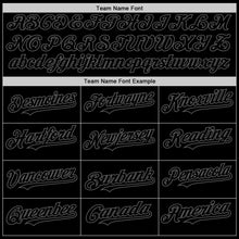 Load image into Gallery viewer, Custom Black Steel Gray Mesh Authentic Throwback Baseball Jersey