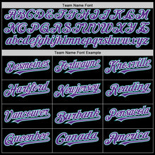 Load image into Gallery viewer, Custom Black Teal-Purple Mesh Authentic Throwback Baseball Jersey