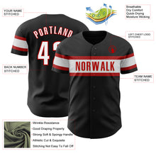 Load image into Gallery viewer, Custom Black White-Red Authentic Baseball Jersey