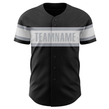 Load image into Gallery viewer, Custom Black White-Gray Authentic Baseball Jersey