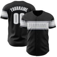 Load image into Gallery viewer, Custom Black White-Gray Authentic Baseball Jersey