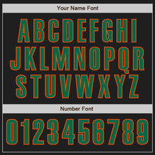 Load image into Gallery viewer, Custom Black Kelly Green-Orange Authentic Baseball Jersey