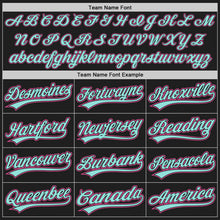 Load image into Gallery viewer, Custom Black Pink-Ice Blue Authentic Baseball Jersey