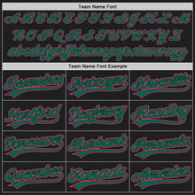 Load image into Gallery viewer, Custom Black Pink-Kelly Green Authentic Baseball Jersey