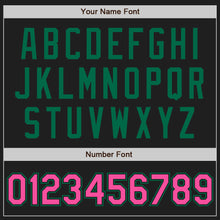 Load image into Gallery viewer, Custom Black Pink-Kelly Green Authentic Baseball Jersey