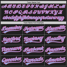 Load image into Gallery viewer, Custom Black Light Blue-Pink Authentic Baseball Jersey