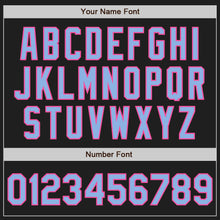 Load image into Gallery viewer, Custom Black Light Blue-Pink Authentic Baseball Jersey