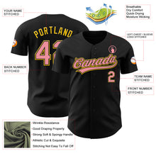 Load image into Gallery viewer, Custom Black Medium Pink-Yellow Authentic Baseball Jersey