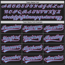 Load image into Gallery viewer, Custom Black Pink-Light Blue Authentic Baseball Jersey