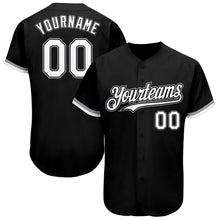 Load image into Gallery viewer, Custom Black White-Gray Authentic Baseball Jersey