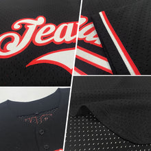 Load image into Gallery viewer, Custom Black Bay Orange Mesh Authentic Throwback Baseball Jersey