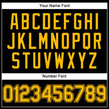 Load image into Gallery viewer, Custom Stitched Black Gold Sports Pullover Sweatshirt Hoodie