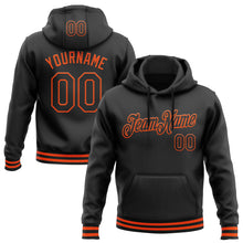 Load image into Gallery viewer, Custom Stitched Black Orange Sports Pullover Sweatshirt Hoodie
